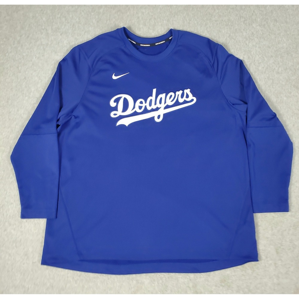 Nike Los Angeles Dodgers Dri-FIT Long Sleeve Shirt Mens XXL Blue NKM8 644856